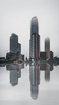 Rotterdam architecture on a misty day, Netherlands by vedar cvetanovic