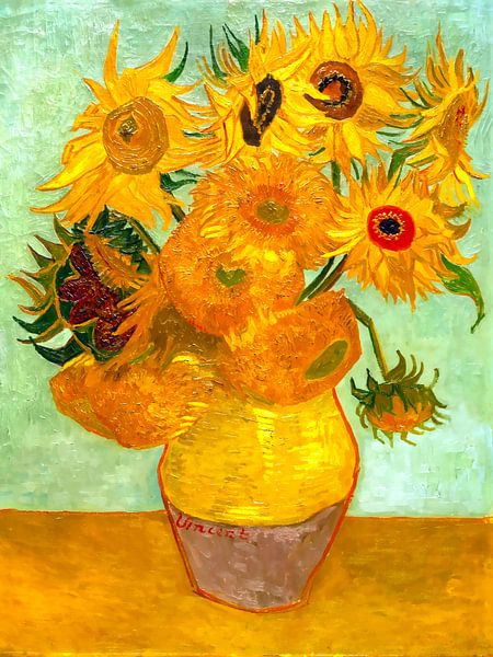 Vase with 12 sunflowers - Vincent van Gogh -1888 by JW Does