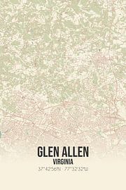 Alte Karte von Glen Allen (Virginia), USA. von Ortsdrucke