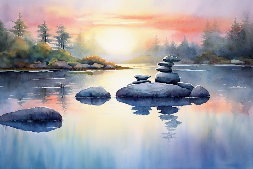 Echoes of Calm | Zen Art by ARTEO Paintings