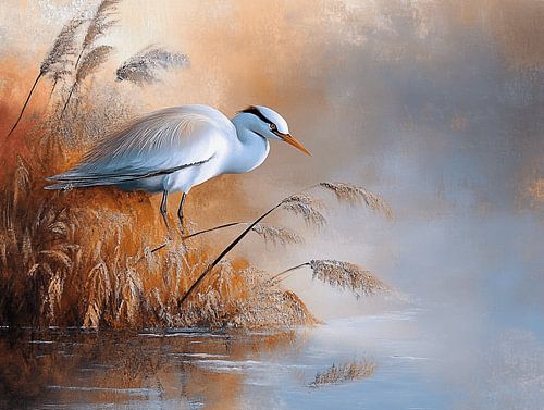 The Heron in the Morning Glow