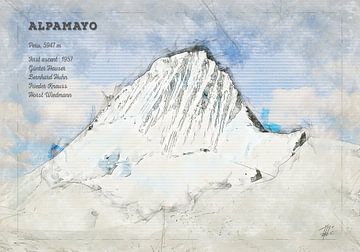 Alpamayo, Peru van Theodor Decker