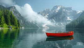 Lake braies italy - Lake braies italy panorama by TheXclusive Art