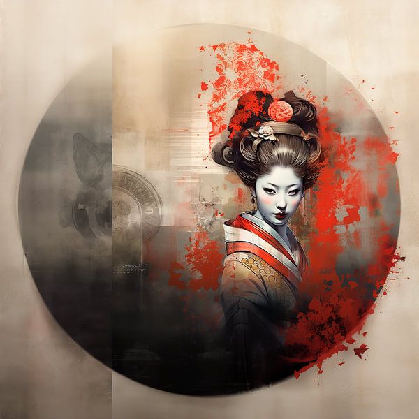 Portrait of a geisha by Carla van Zomeren