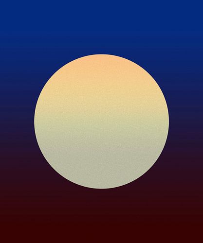 Gouden maan op donkerblauw van Mad Dog Art