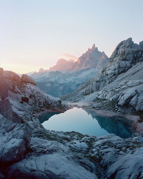 Helder water in het bergmeer van fernlichtsicht