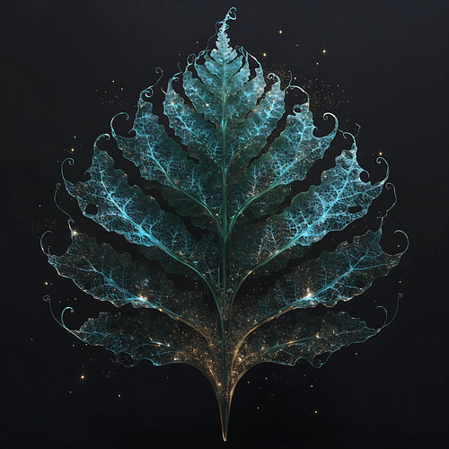 Bioluminescent Fern Wall Art | Futuristic Botanical Print | Luxury Nature Decor