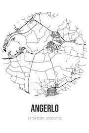 Angerlo (Gelderland) | Landkaart | Zwart-wit van Stad & Wand