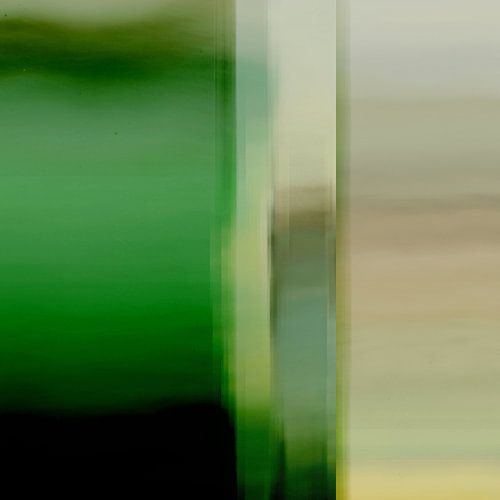 Veelkleurig metallic abstract in groen, zeewiergroen en parelmoer. Neonverloop I