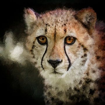 Porträt eines Geparden (Gemälde) von Art by Jeronimo