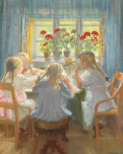 Anna Ancher, theekransje, Skagen - 1919