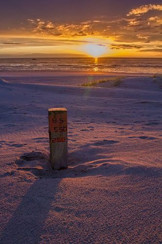 Zonsondergang strand Katwijk en Noordwijk.