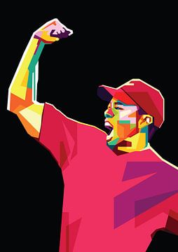 tiger woods in pop art by amex Dares