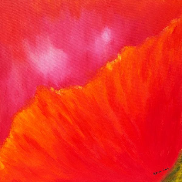 Abstrakt rot 2 - Mohnblüte von Karen Kaspar