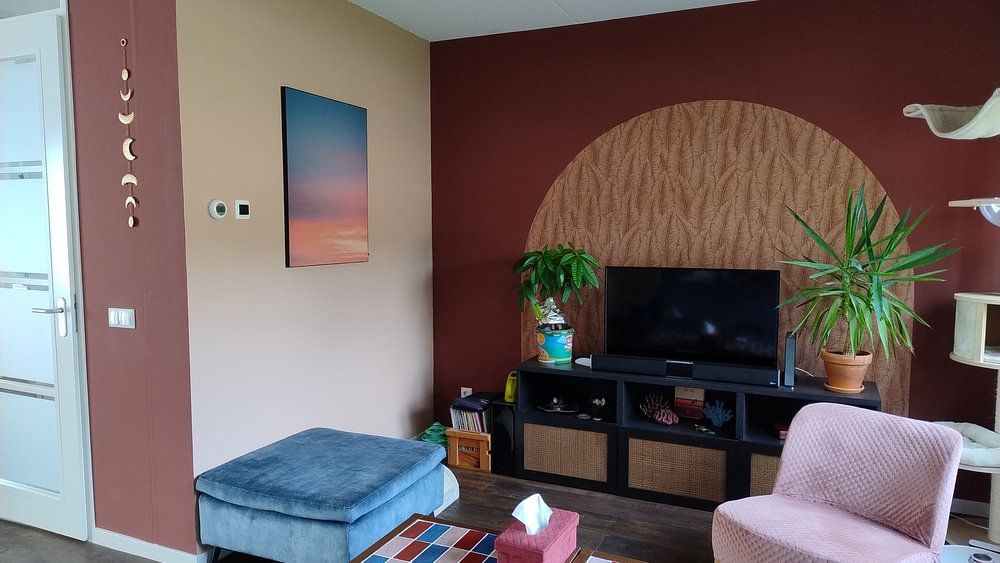 Bunter Sonnenaufgang in den Niederlanden - abstrakter Druck von Blauem, von Rosa und von Orange von Raisa Zwart Reisefotografiedrucke