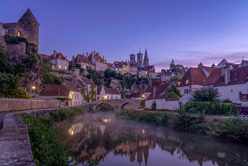 L’heure bleue sur le Pont Pinard - Semur-en-Auxois sur Didier Laurent