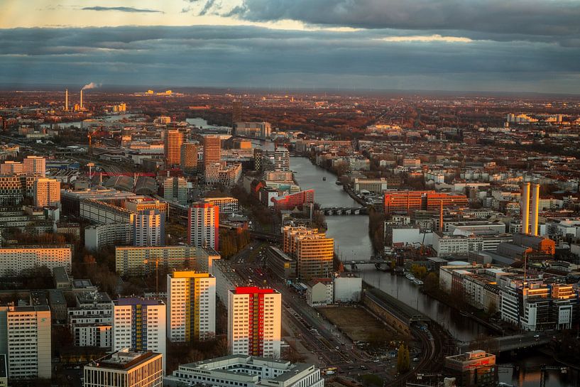 Sunset over Berlin from TV tower by Leo Schindzielorz