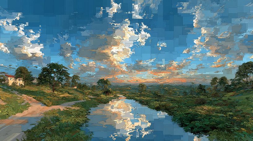 abstract colourful landscape by Egon Zitter