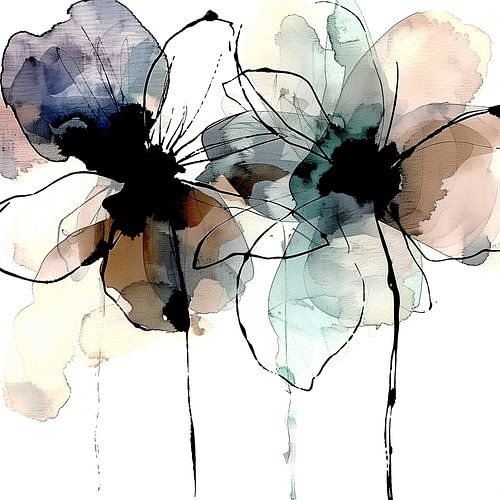 Chuchotement de fleurs à l'aquarelle