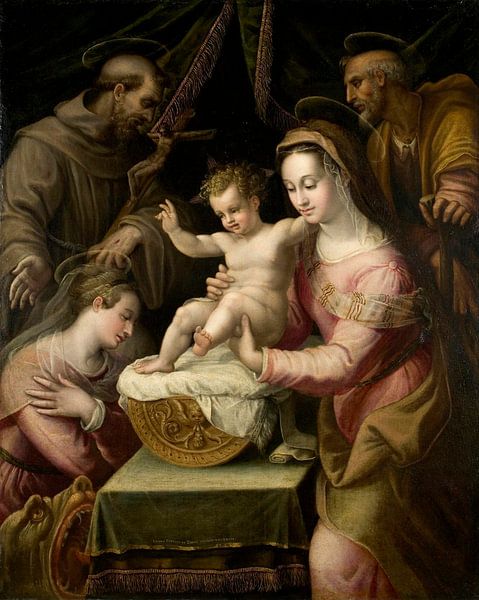 Sainte Famille avec les Saints Marguerite et François, Lavinia Fontana par Des maîtres magistraux