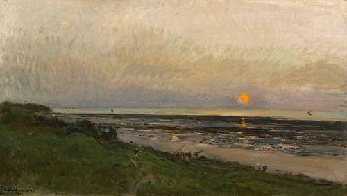 Zonsondergang bij Villerville, Charles-François Daubigny