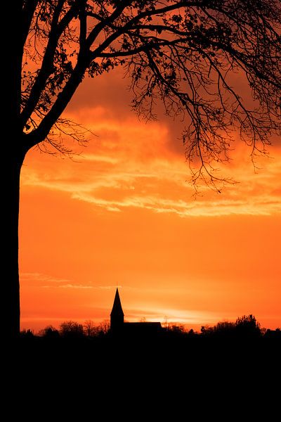 Church at sunset by Ellen Gerrits