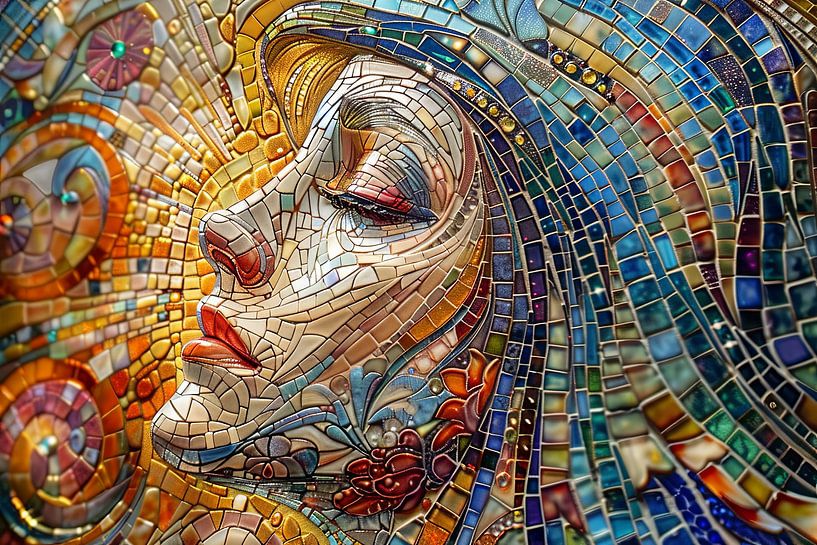 femme en mosaïque par Egon Zitter