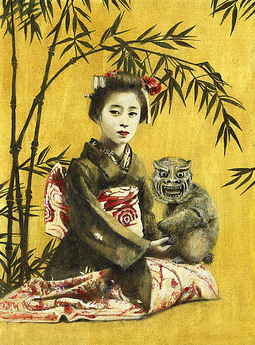 Vintage Geisha und Dämon