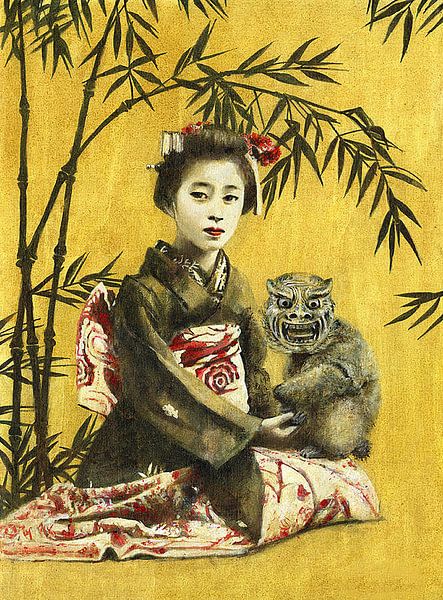 Vintage Geisha und Dämon von Helga Kawailani