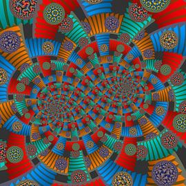 Doppelspirale aus Treppen und Kreisen von Tis Veugen