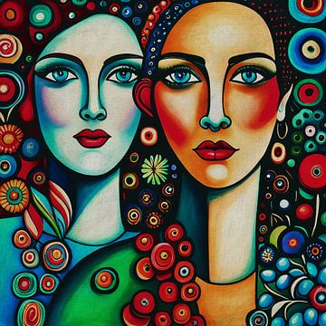 Twin sisters looking straight at you no.11 by Jan Keteleer