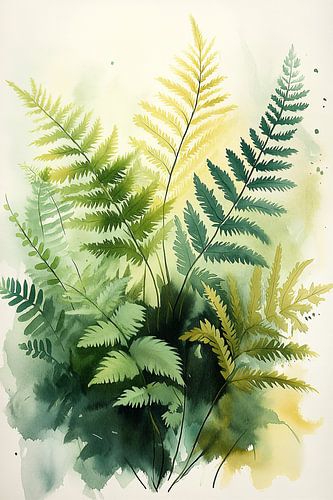 Ferns in Watercolor no.4