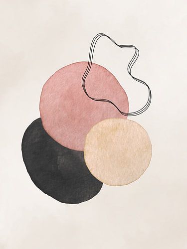 Minimalistische abstracte vormen - Neutrale Beige & Roze Tinten 03