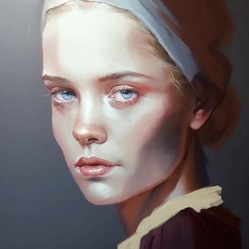 Portrait réaliste aux couleurs pastel