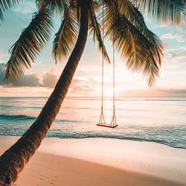 Hängematte am Strand von Poster Art Shop