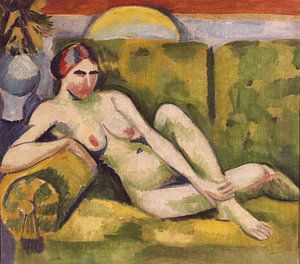 Max Pechstein, Nu allongé, 1913
