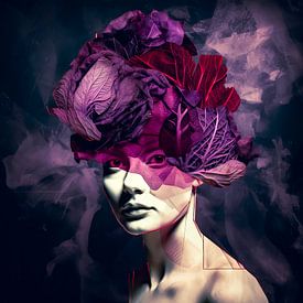Queen of cabbage collage #03 by Vlindertuin-Art