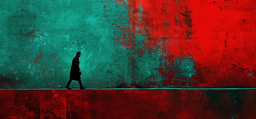 Farbspiel mit Silhouette von fernlichtsicht