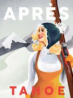 Apres Ski Lake Tahoe Vintage Pin Up Kunst