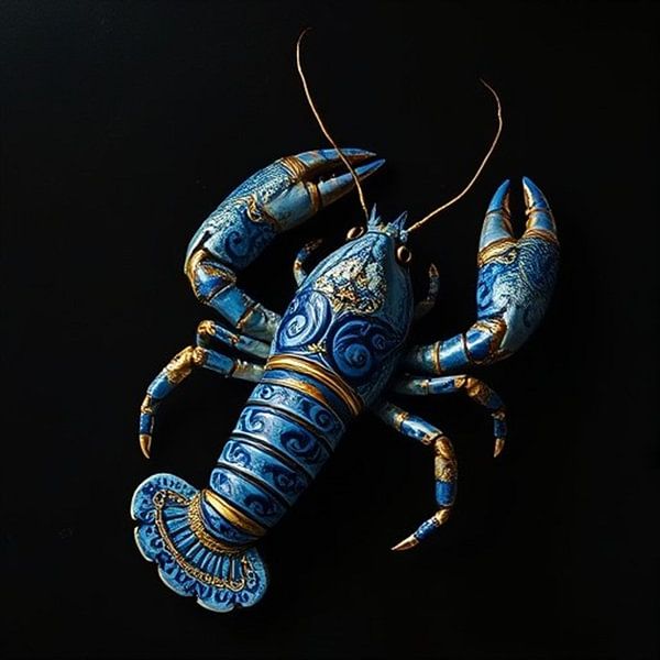 Hummer in Delfter Blau. von J.a Dijkstra