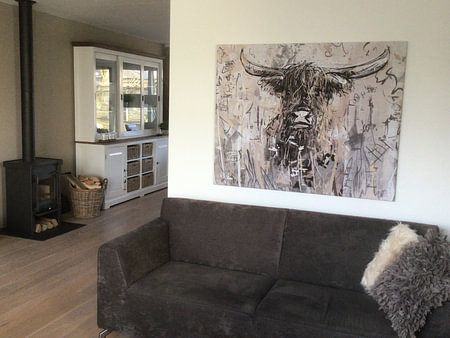 Street art cow in graffiti style