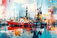 Rotterdam port in popping colours by Franka Poulain thumbnail