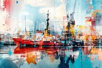 Rotterdam port in popping colours