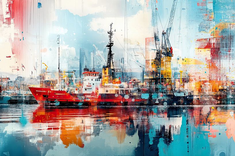 Rotterdam port in popping colours by Franka Poulain