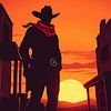 Einsamer Cowboy-Sonnenuntergang von MIROKKU