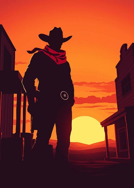 Einsamer Cowboy-Sonnenuntergang von MIROKKU