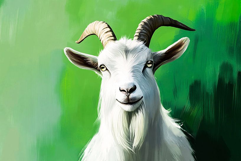 Goat in green by Art & Soul Creations