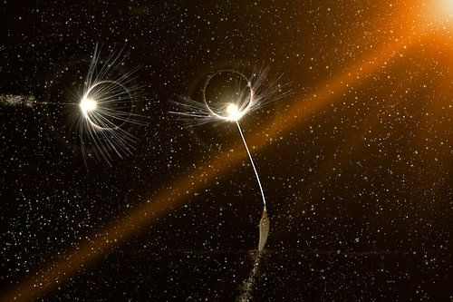 A space oddysey – abstracte kunst van een sterrenhemel in water