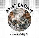 Graphic Art AMSTERDAM Canal and Bicycles by Melanie Viola thumbnail