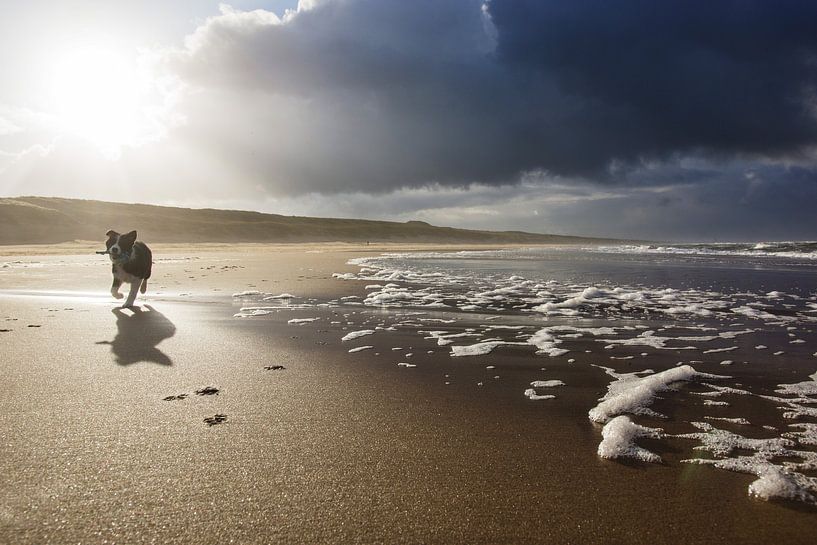 wolkenlucht boven het strand van Dirk van Egmond